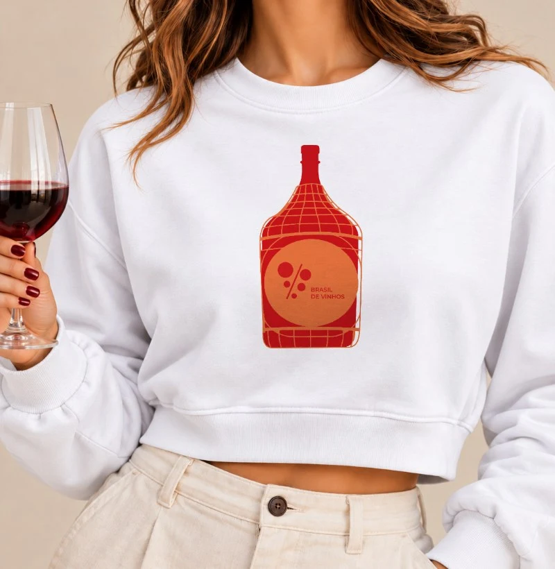 Moletom Cropped Garrafão de Vinho - BV - Cropped Moletom