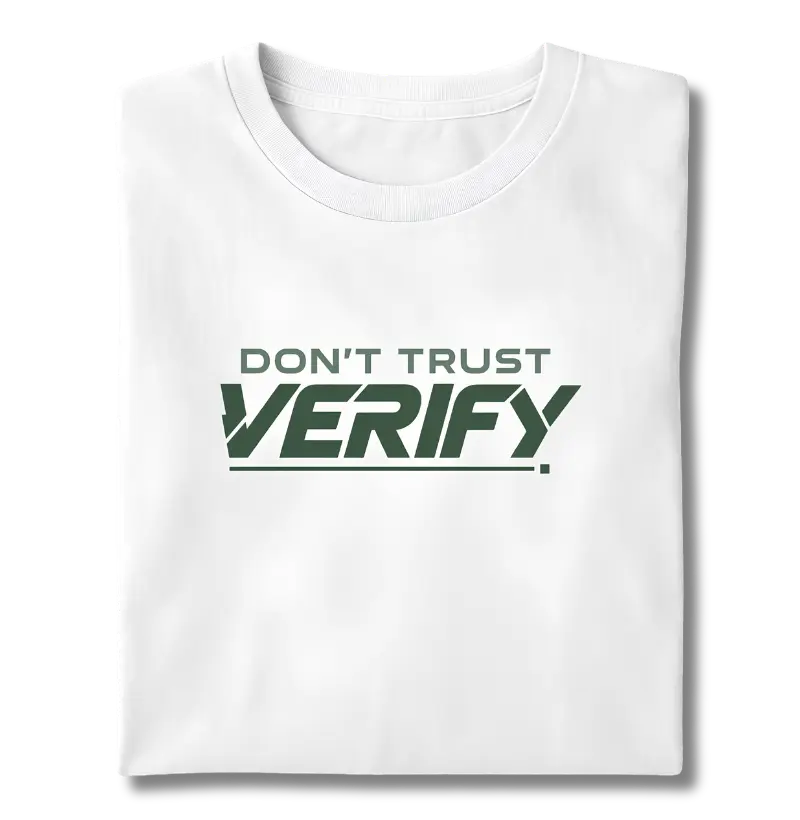 Camiseta Bitcoin Não Confie Verifique