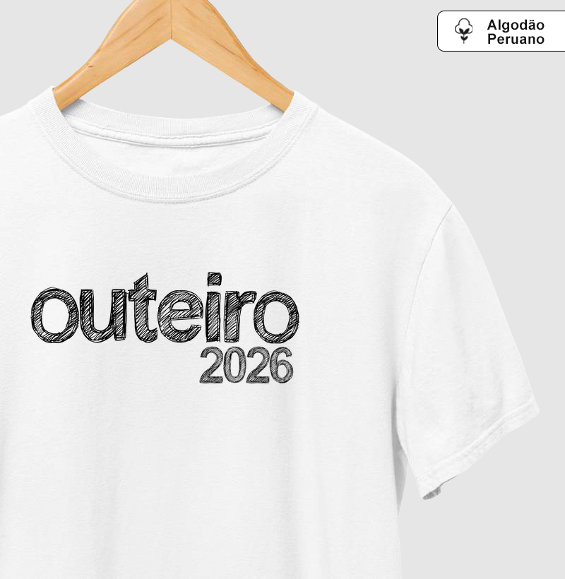 Camiseta Outeiro 2026 100% Algodão Peruano Logo Grande