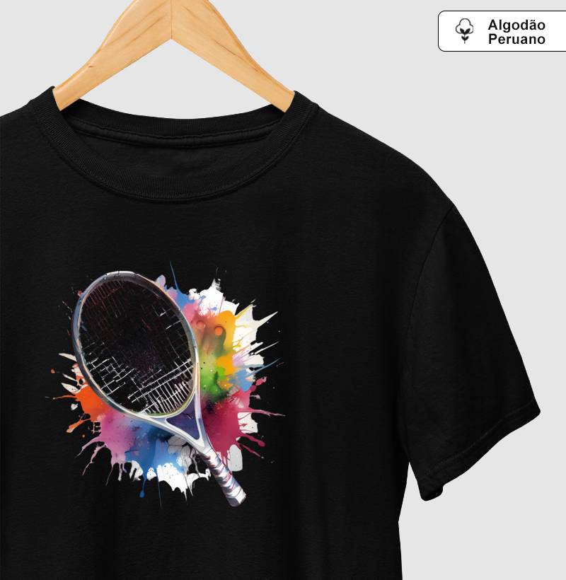 Tennis Racket in a painting - Algodão Premium