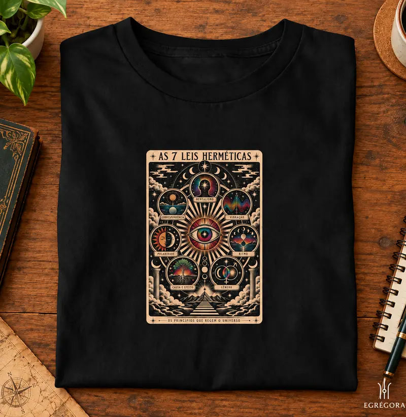 As 7 Leis Herméticas - Algodão Peruano - Camiseta Algodão Peruano