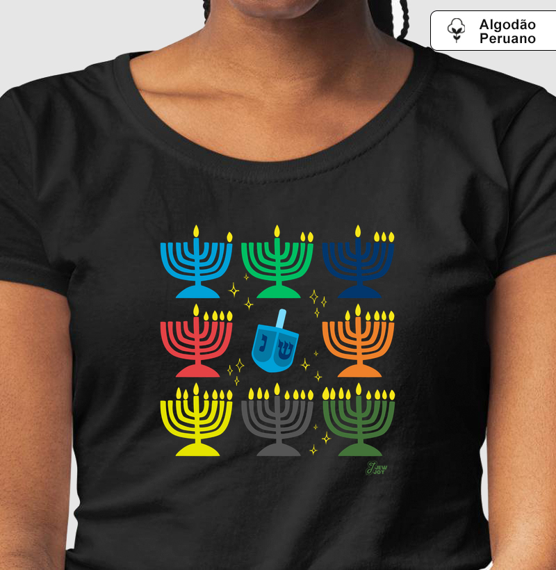 8 noites, 44 velas - Camiseta Algodão Peruano