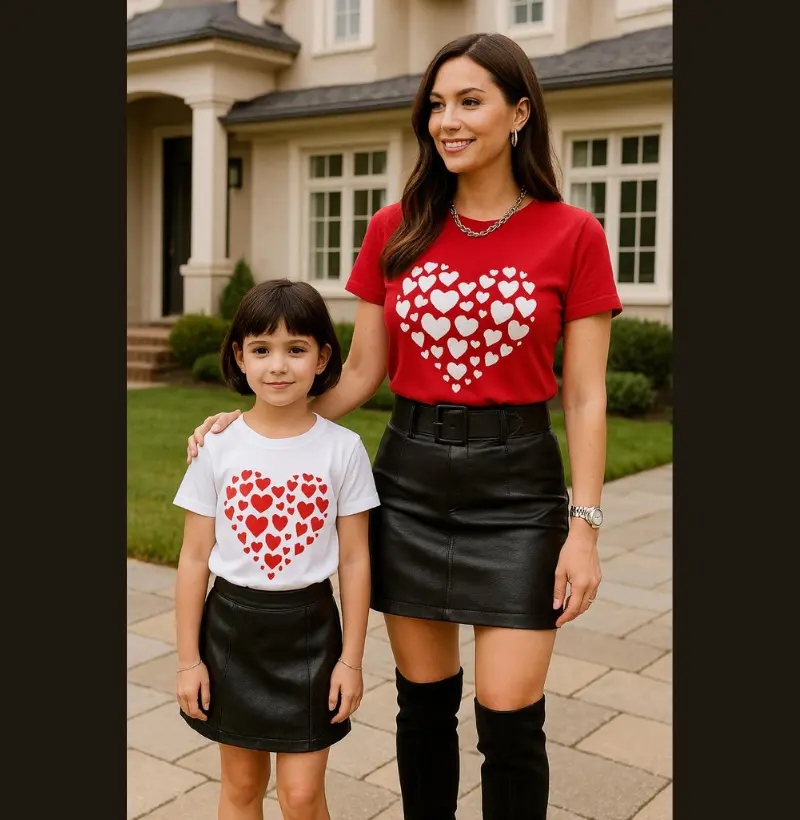 Camiseta feminina coração