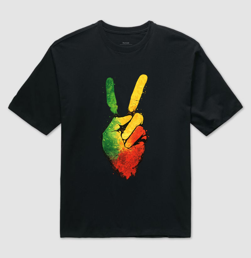 Peace and Love - Camiseta Oversized