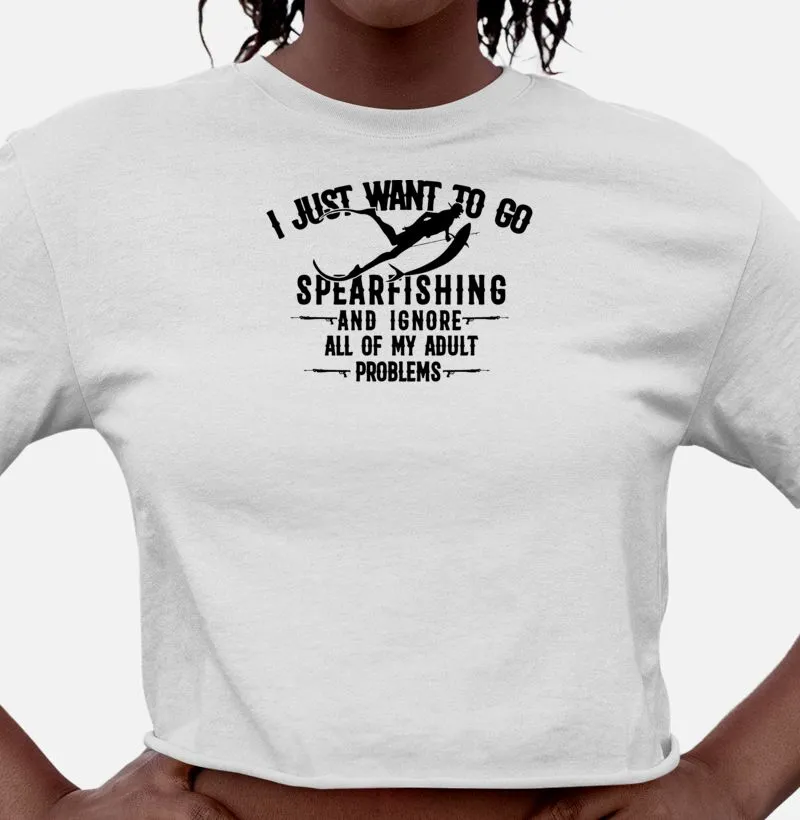 Camisa Cropped I Just Want To Go SpearFishing