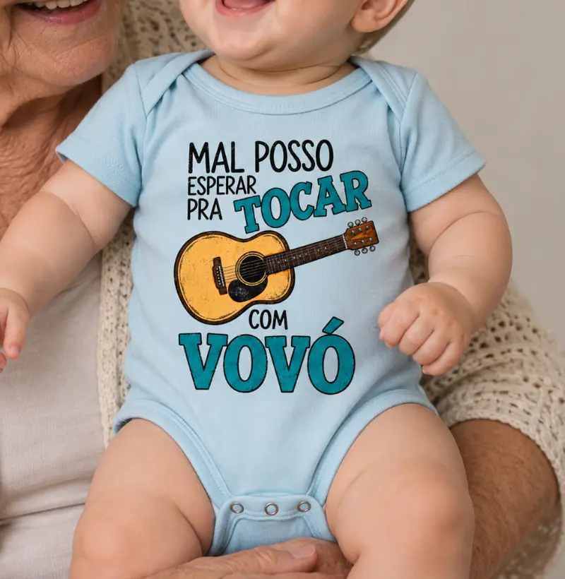 MAL POSSO ESPERAR PRA TOCAR COM VOVÓ (VIOLÃO) - Body Infantil
