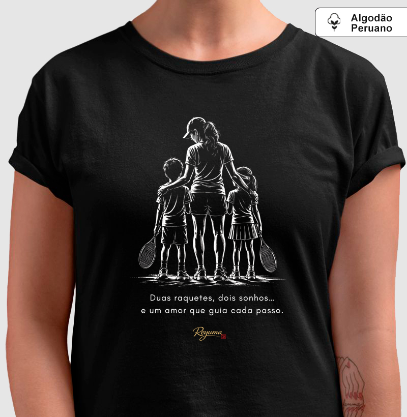 Camiseta Pima - Tennis - Laços do Tênis - Mãe e Filhos