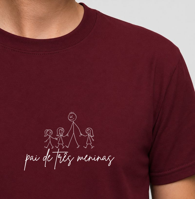 Camiseta Pai de Três Meninas — Cartoon