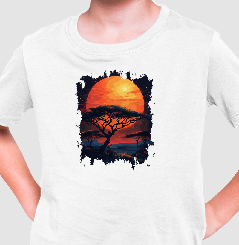 Camiseta Kids Pôr do Sol Africano 