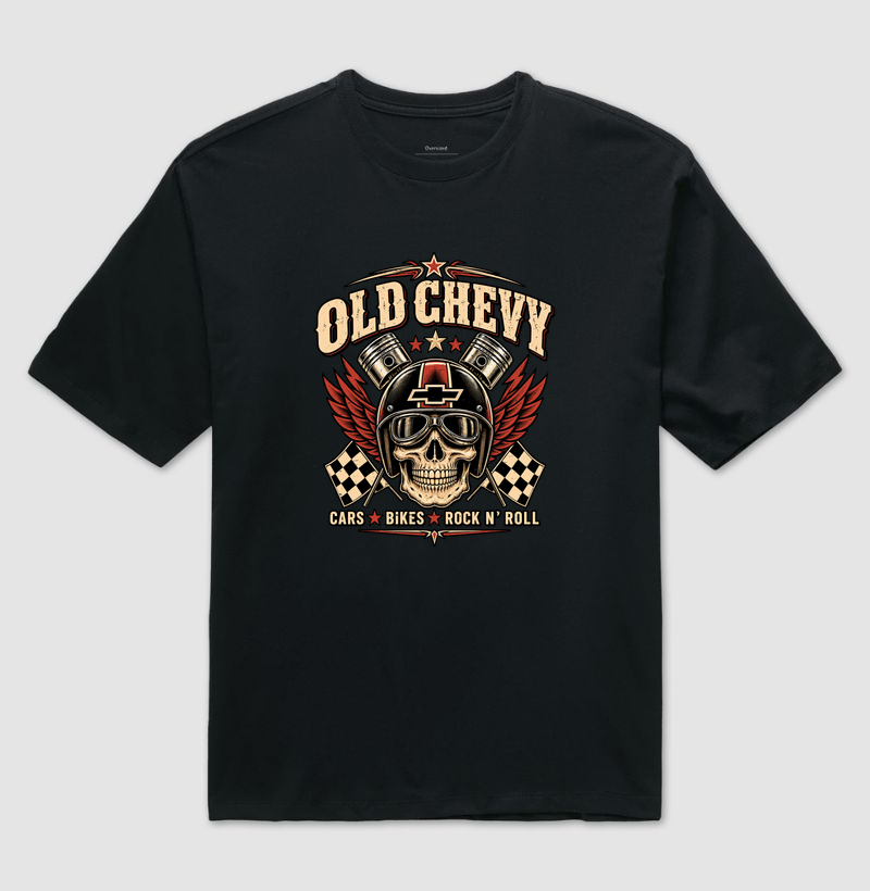 Ride or Die | Steel & Wheels - Old Chevy - Camiseta Oversized