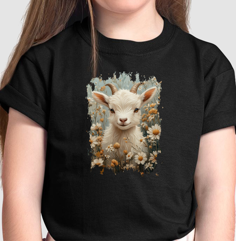 Camiseta Baby Cabra e o Campo das Margaridas Kids