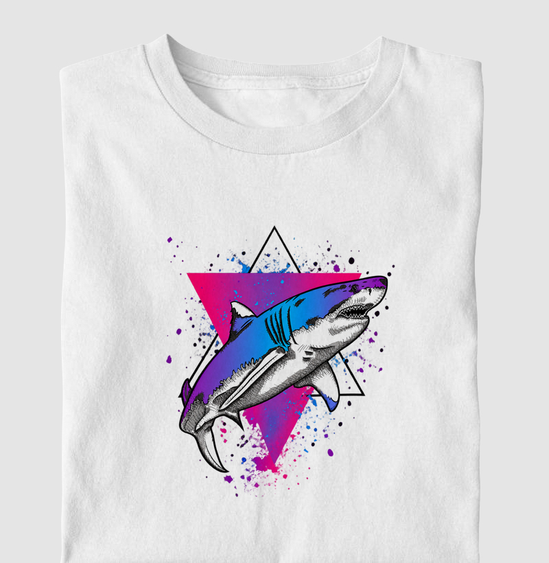 Neon White Shark - Camiseta