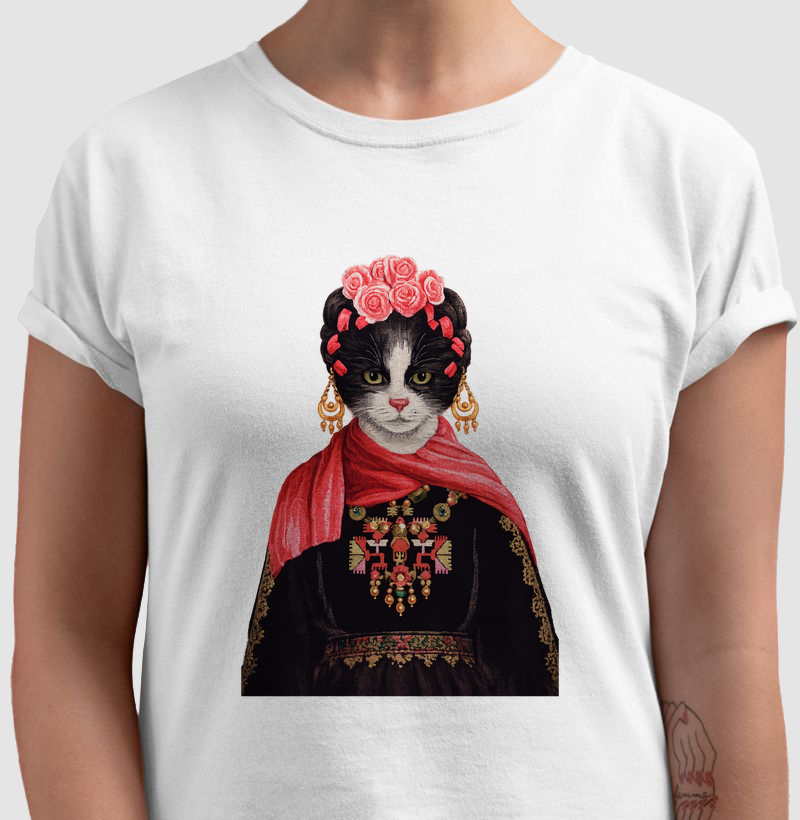 Camiseta Frida Kahlo Gato
