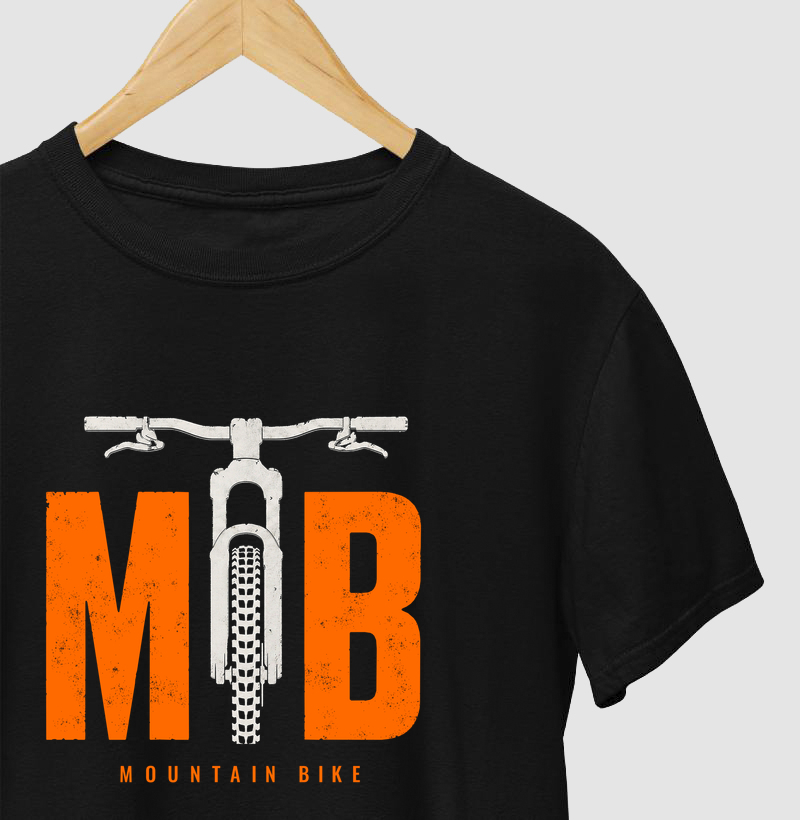 Camiseta MTB (Laranja) — Garfo e Pneu