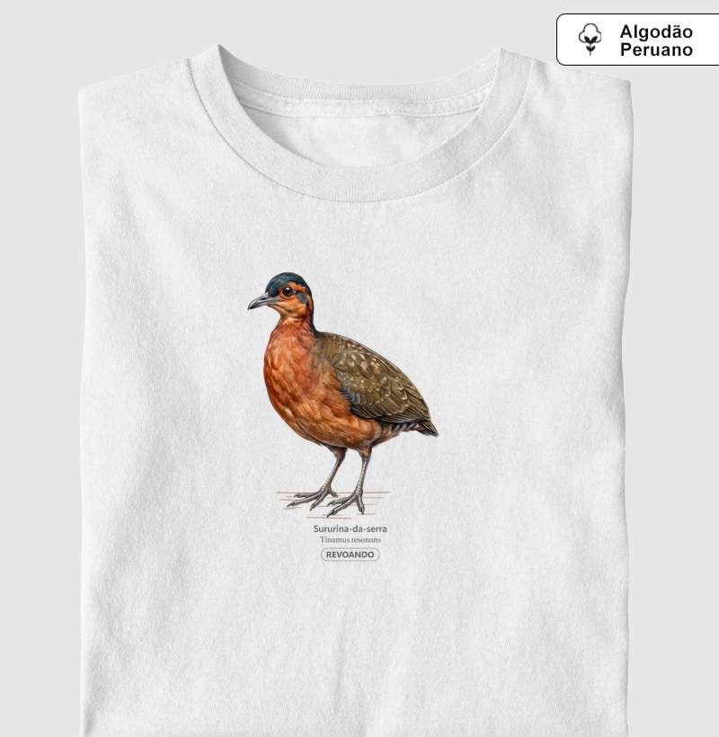 Traços Alados - Sururina-da-serra - Algodão Peruano - Camiseta Algodão Peruano