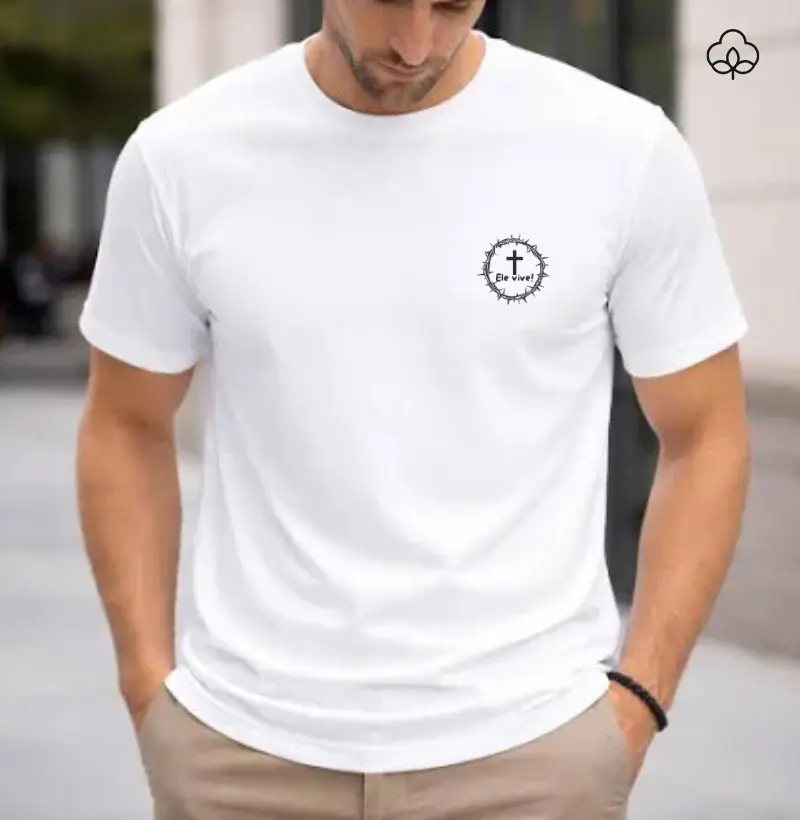 Camiseta Algodão Peruano Ele Vive