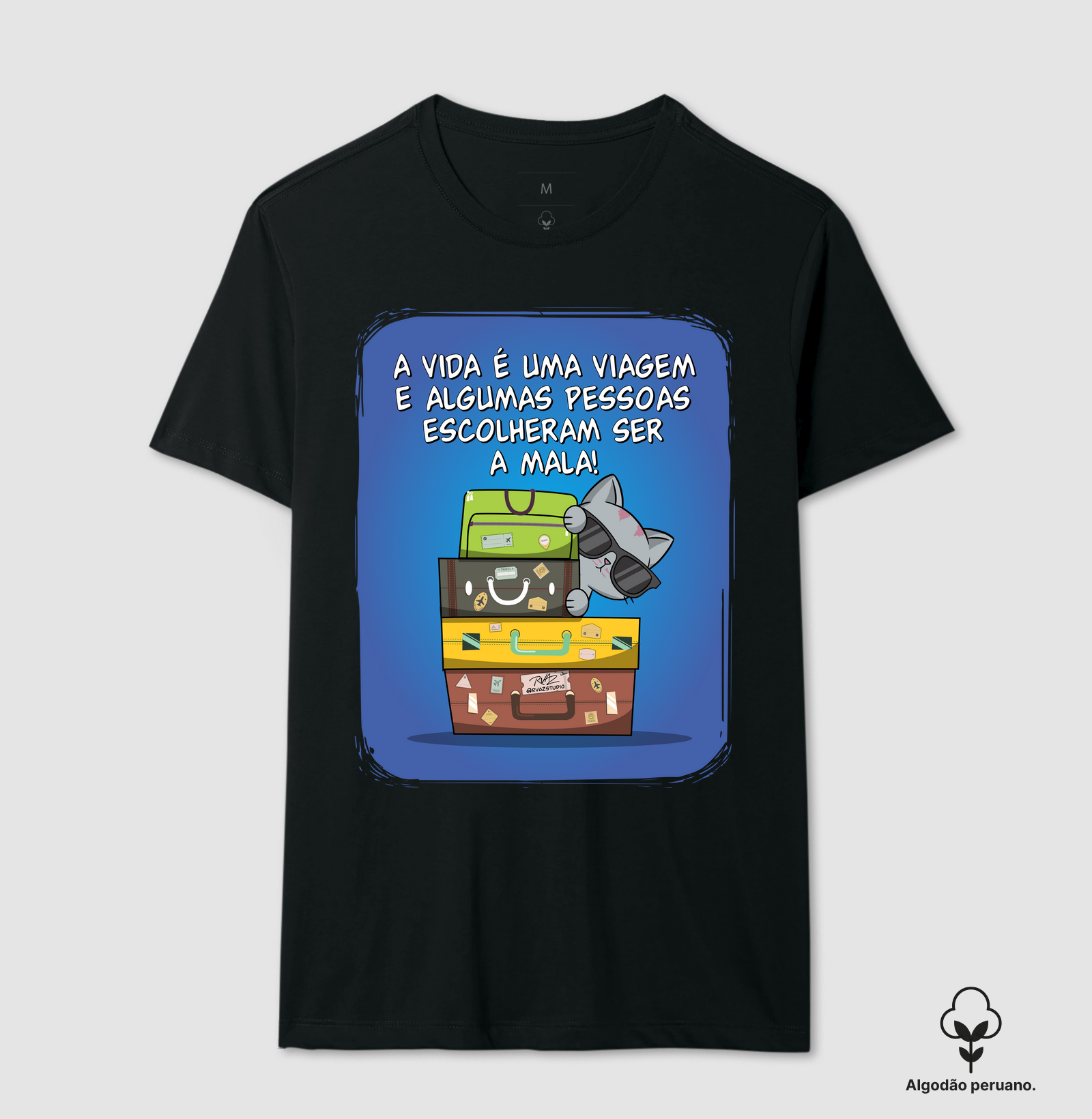 Camiseta Gato Sincero Mala - Camiseta Algodão Peruano