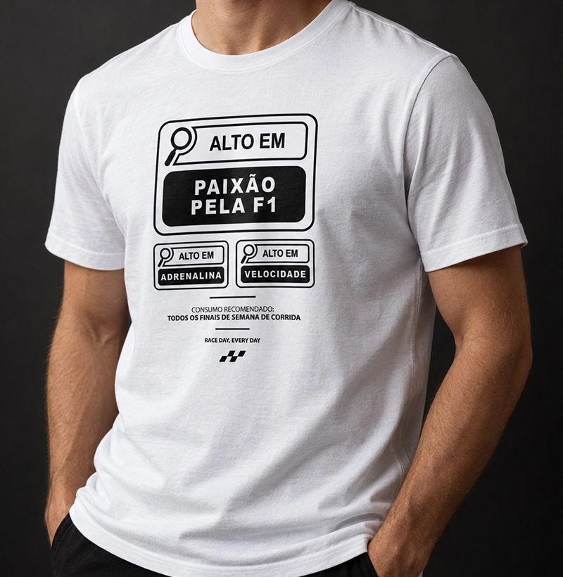 Alto em Paixão pela F1 - Camiseta