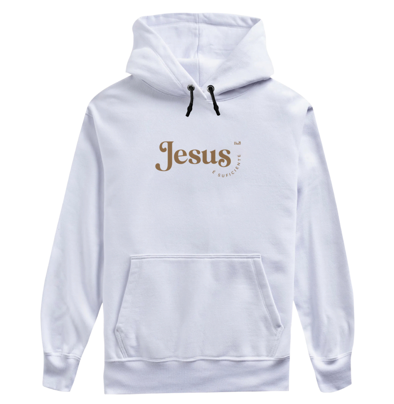 Moletom com capuz e cadarço "Jesus é suficiente"