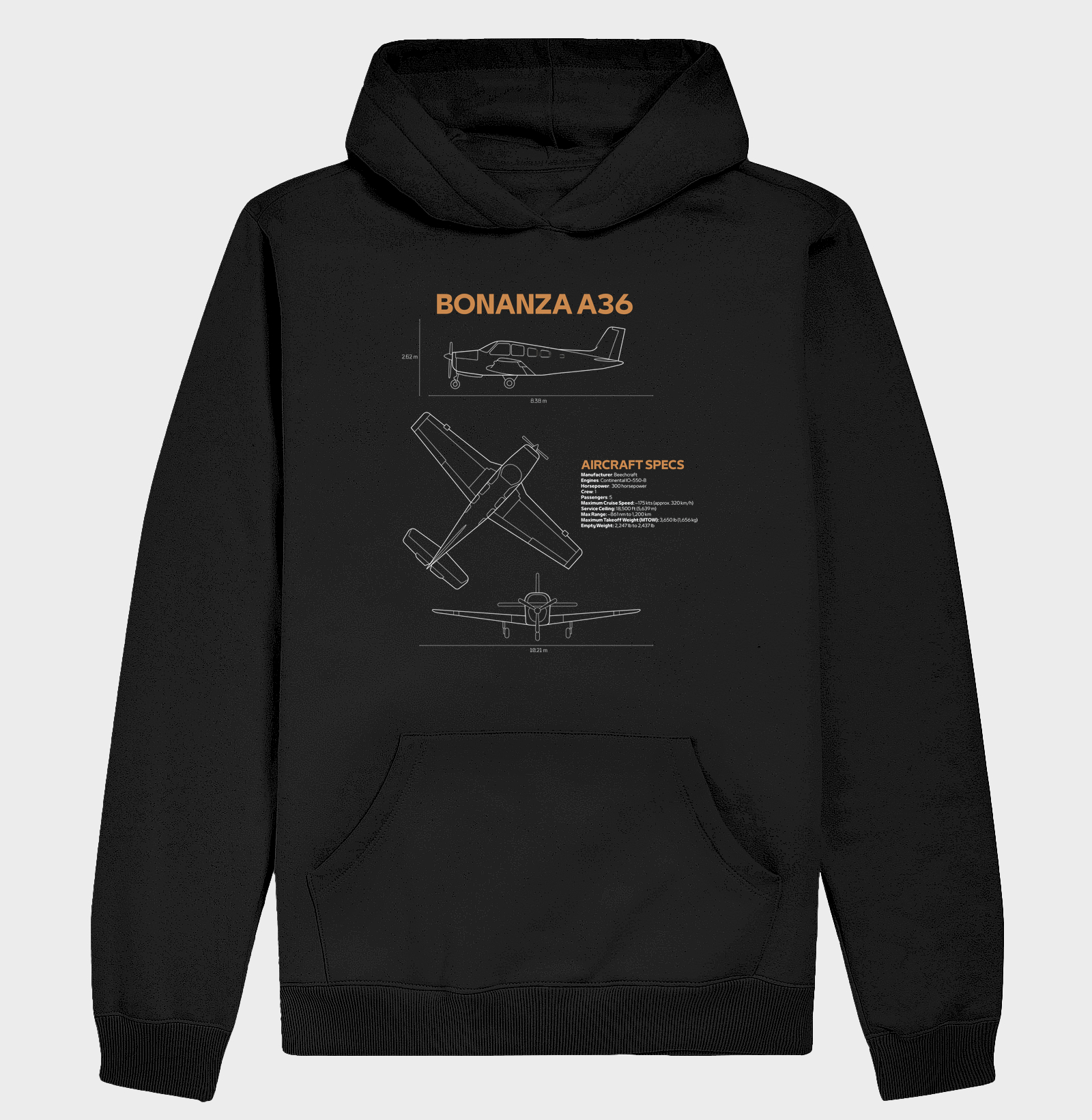 Bonanza A36 | Blueprint - Hoodie Moletom
