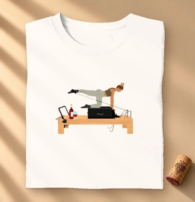 Camiseta Vinho - Pilates & Wine - Camiseta