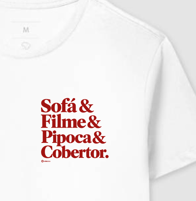 Sofá, Filme, Pipoca & Cobertor (Estampa P) - Camiseta
