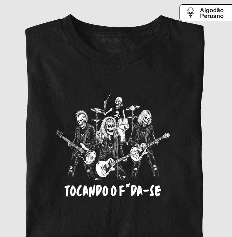 Tocando o f*da-se Caveiras Mono - Camiseta Algodão Peruano
