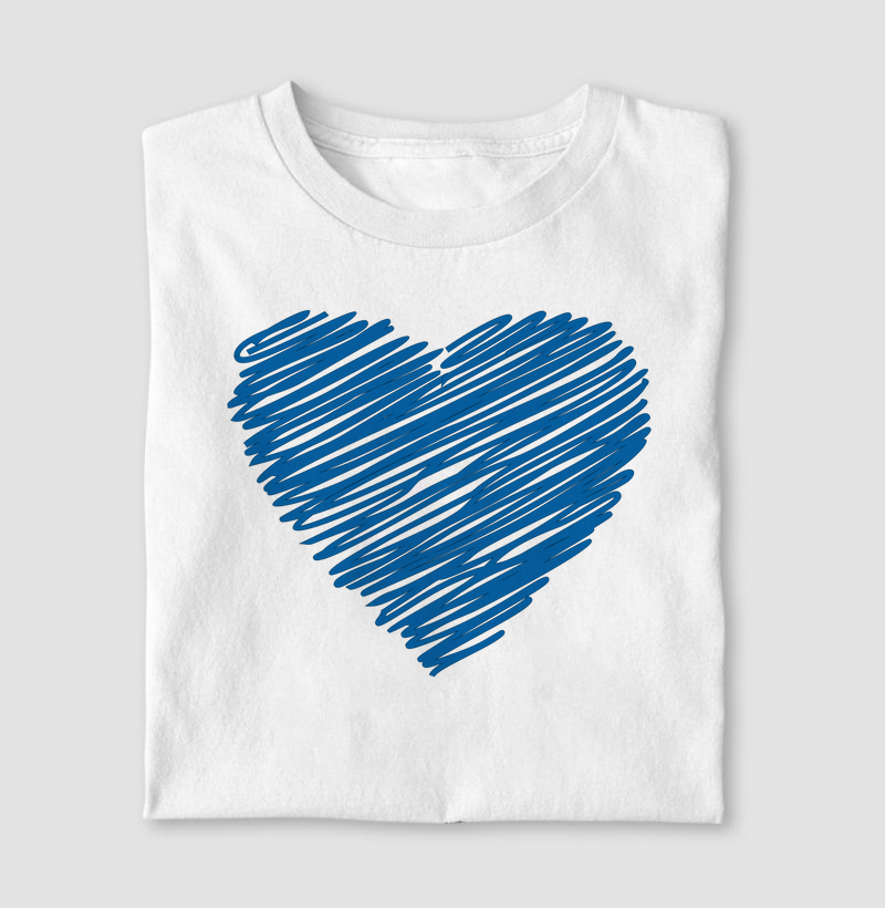 Camiseta Coração Azul