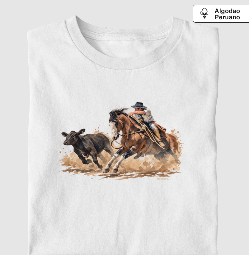 Cerrando el Ternero - Camiseta Algodão Peruano