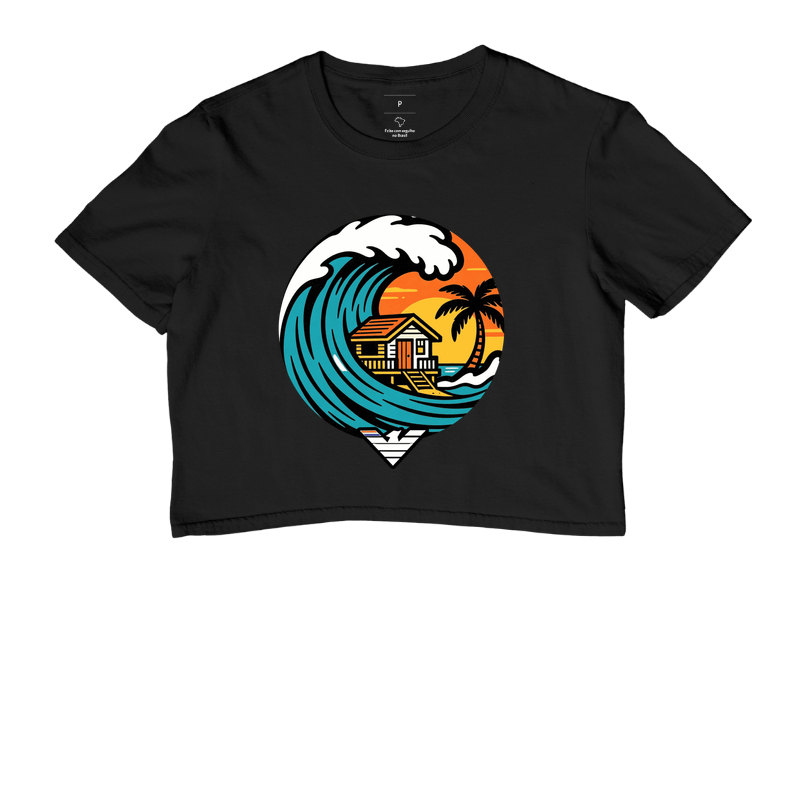 Paraíso no mar - estampa exclusiva.  Sente a brisa, ouça o som das ondas e leve a vibe do paraíso pra onde você for! Mais que uma camiseta - é levar o paraíso com você todo dia.