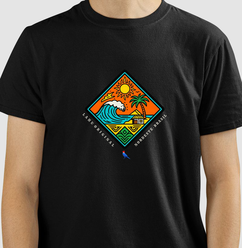 “Sinta o sol, o mar e a alma do Nordeste com a estampa Lahu Original. Cores vibrantes, energia tropical e autenticidade brasileira — feita para quem vive o verão o ano inteiro.”