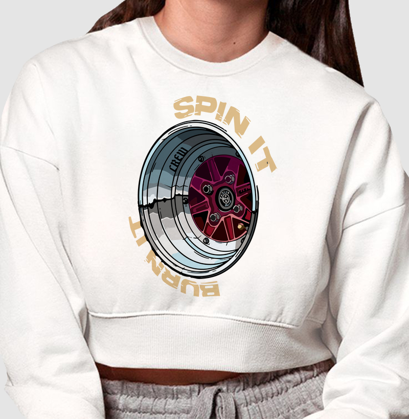 Cropped Moletom - Spin It, Burn It