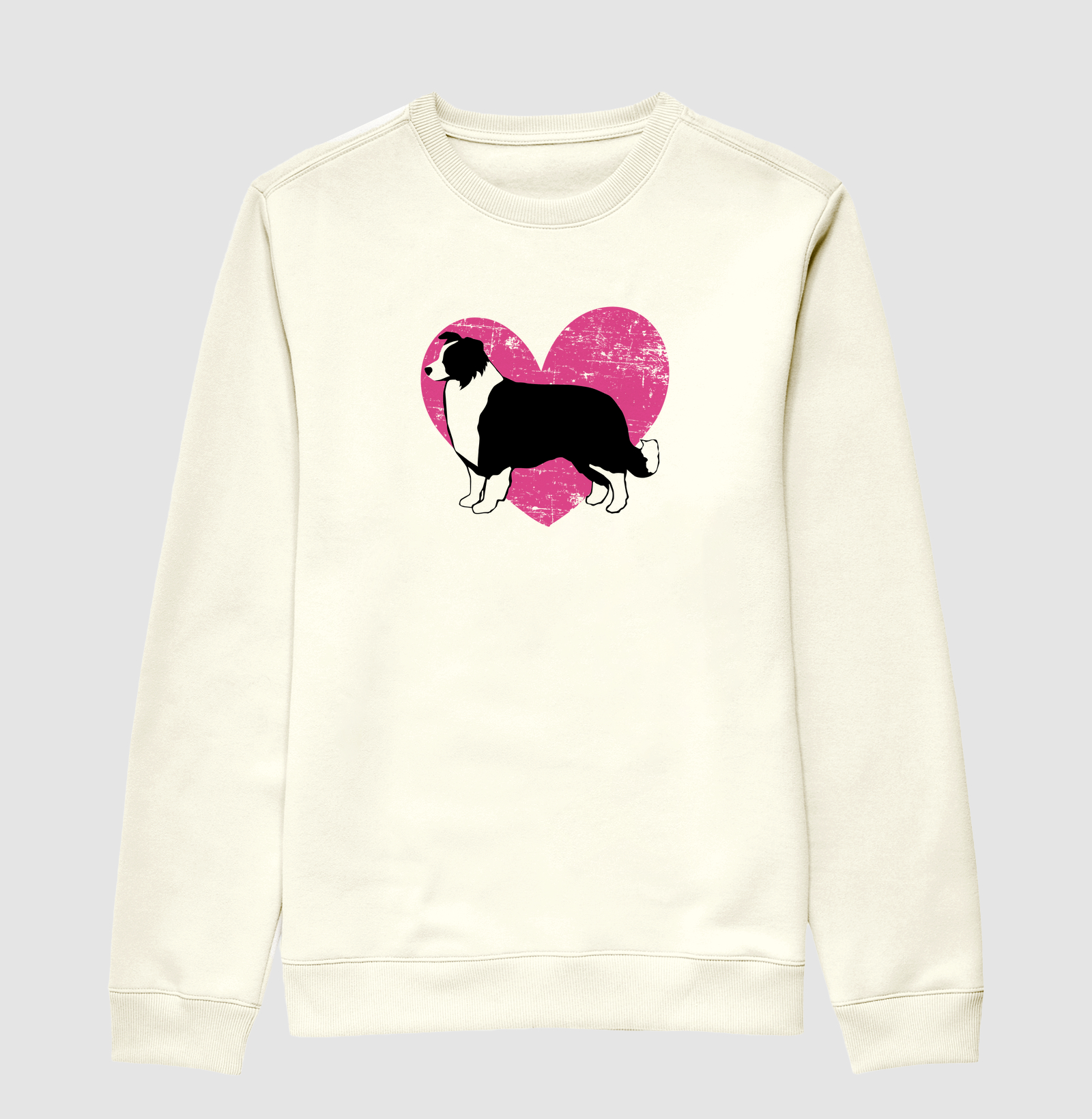 Border Collie Coração Rosa