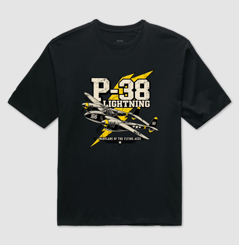 Lockheed P-38 Lightning - Camiseta Oversized