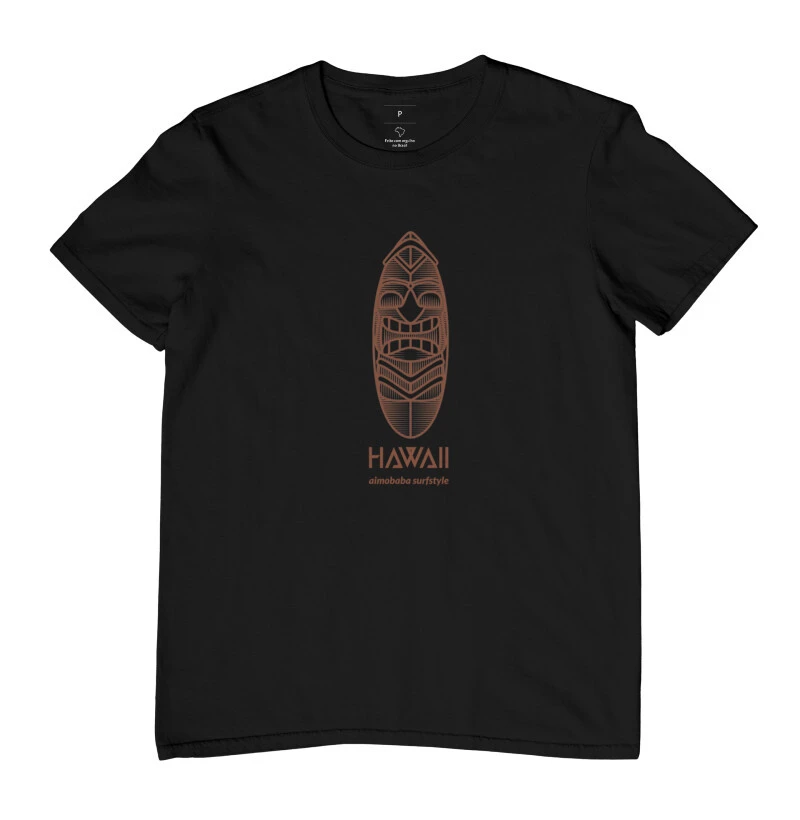 Camiseta Aimobaba Hawaii masculina preta