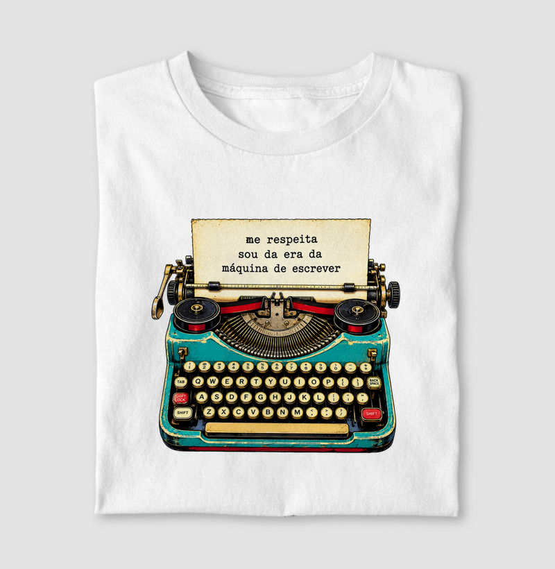 Me Respeita Sou da Era da Máquina de Escrever – Estampa Vintage Nostálgica