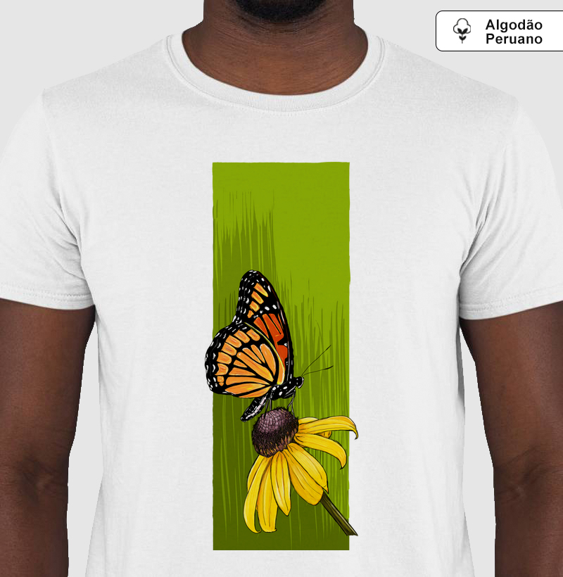 Camiseta Algodão Peruano Borboleta