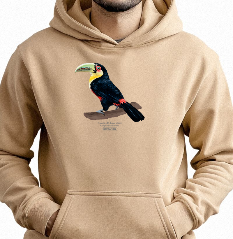 Aves do Brasil - Tucano-de-bico-verde - Moletom Hoodie