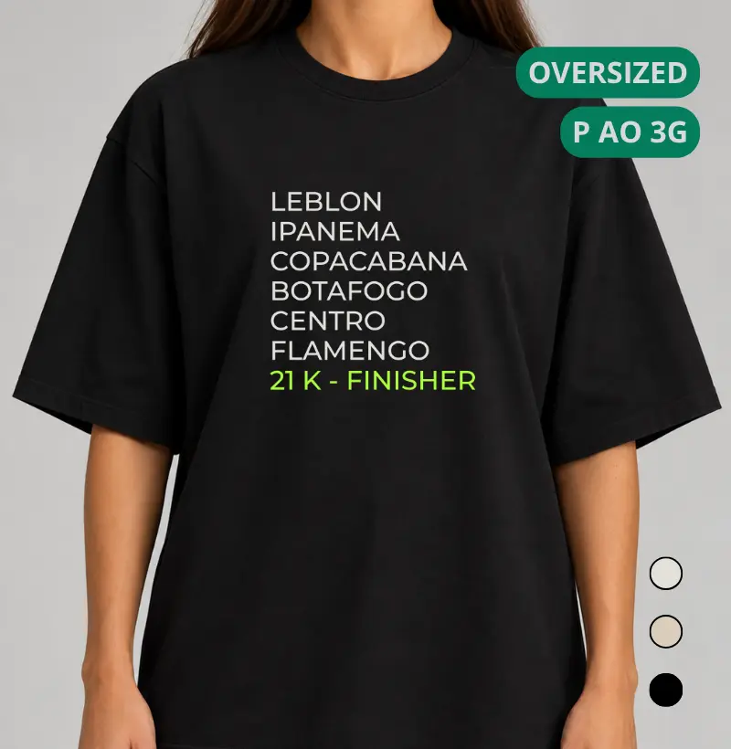 Camiseta Oversized Meia Maratona - Percurso Meia Maratona Rio 26