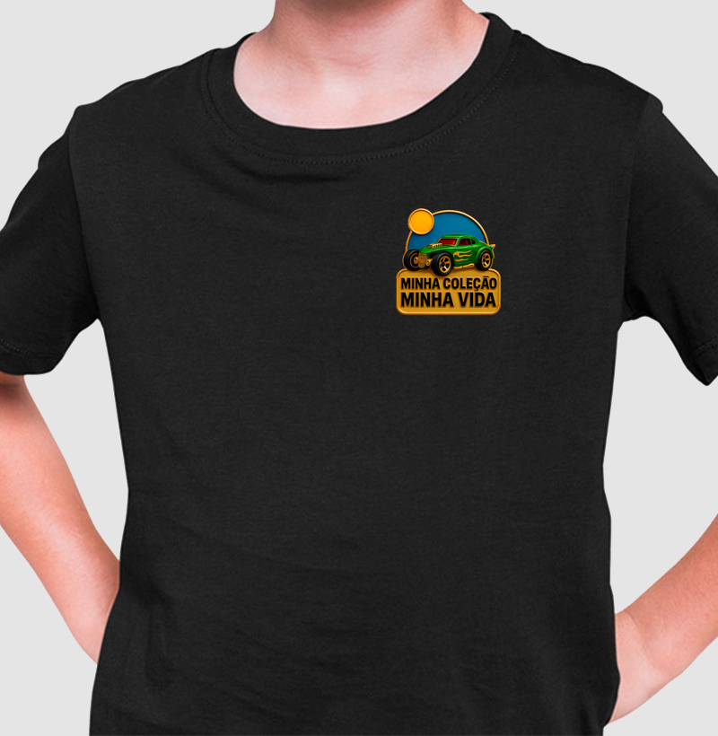 Camiseta infantil colecionador miniaturas minha coleção minha vida