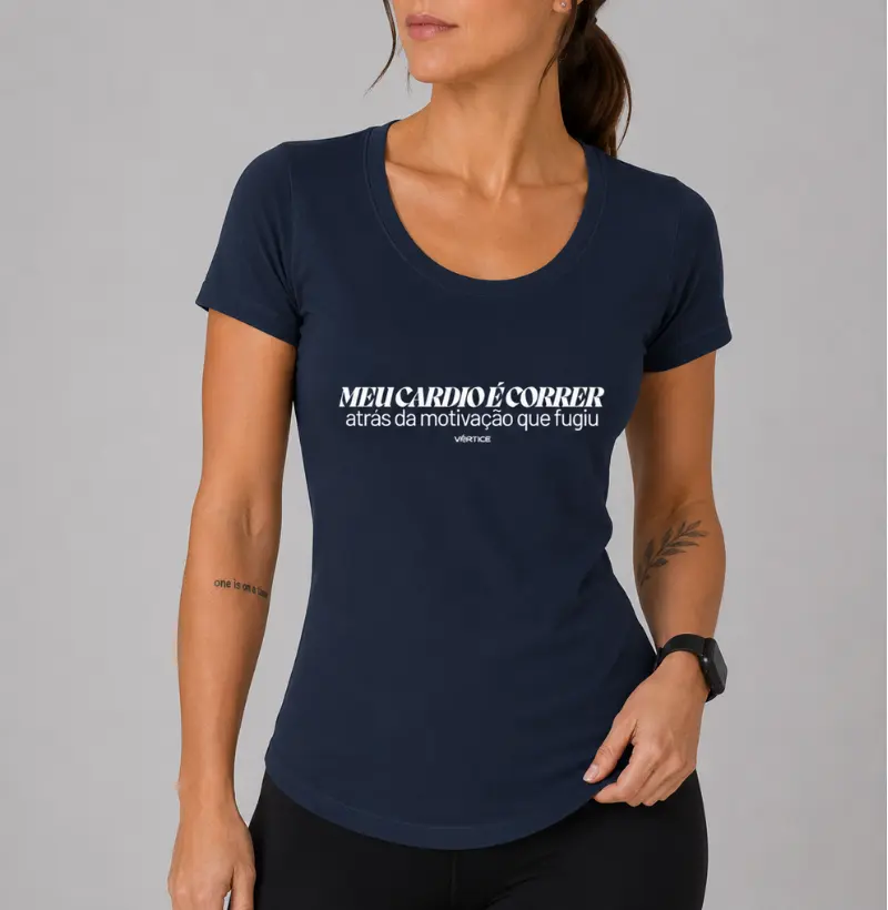 Baby look - Meu cardio é correr atrás da motivação que fugiu