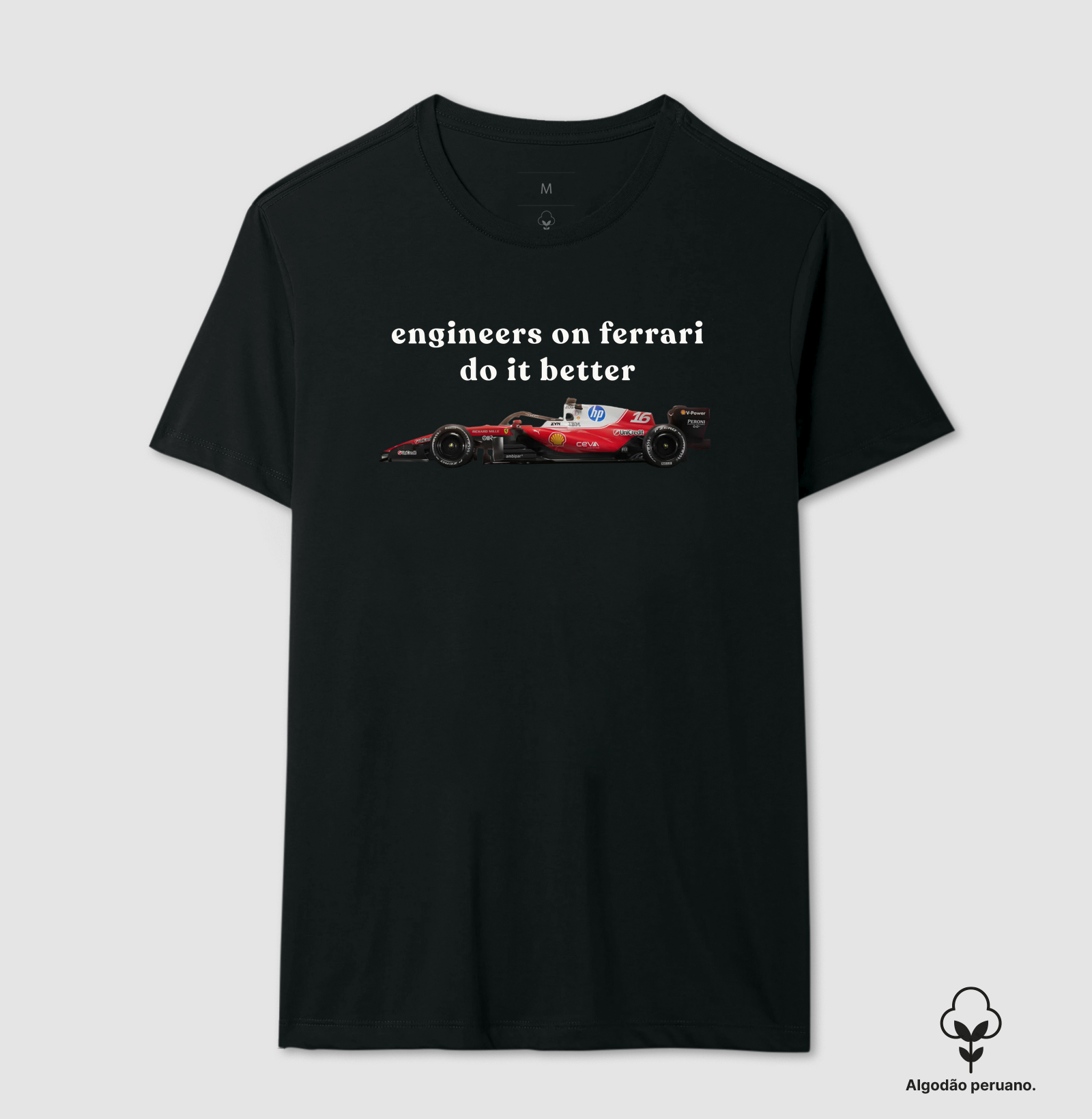 engineers on ferrari - Camiseta Algodão Peruano