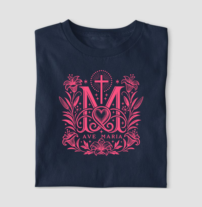 Camiseta Ave Maria Rosa