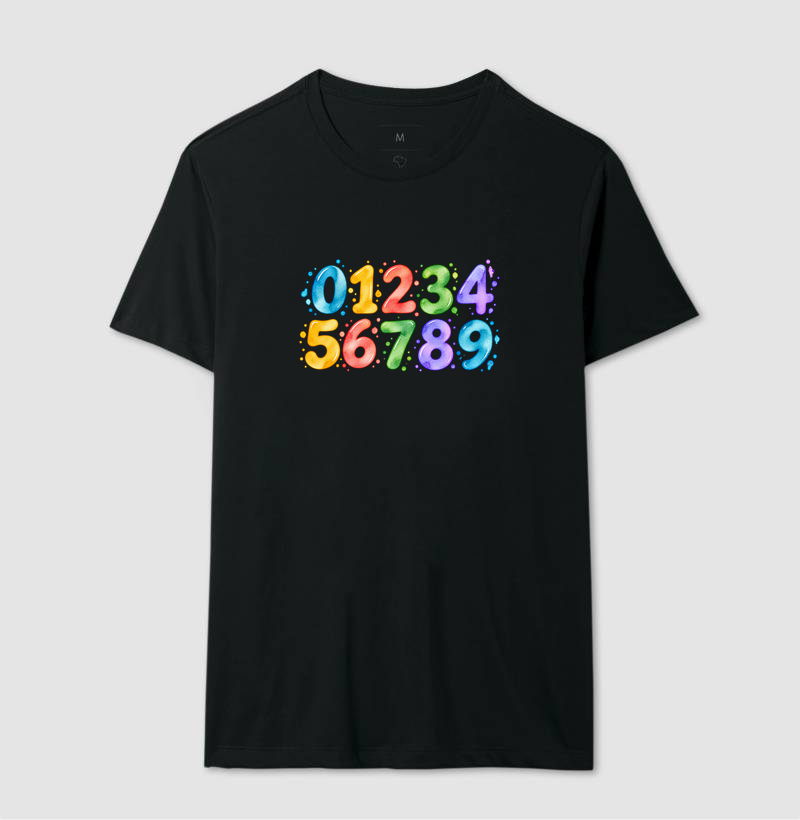 Camiseta Números em Cores - Camiseta
