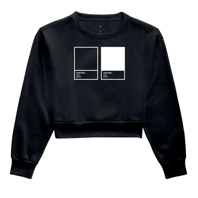 Moletom Cropped Pantone Black and White