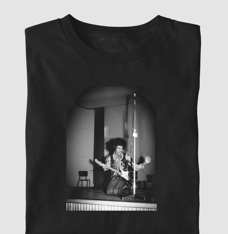 Jimi Hendrix e guitarra, 1967 - Camiseta