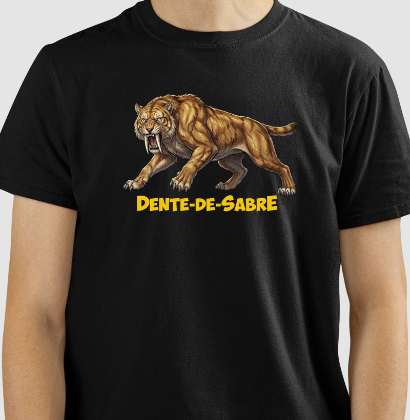 Camisa Algodão Estampada Tigre Dente-De-Sabre Rugindo Premium Original