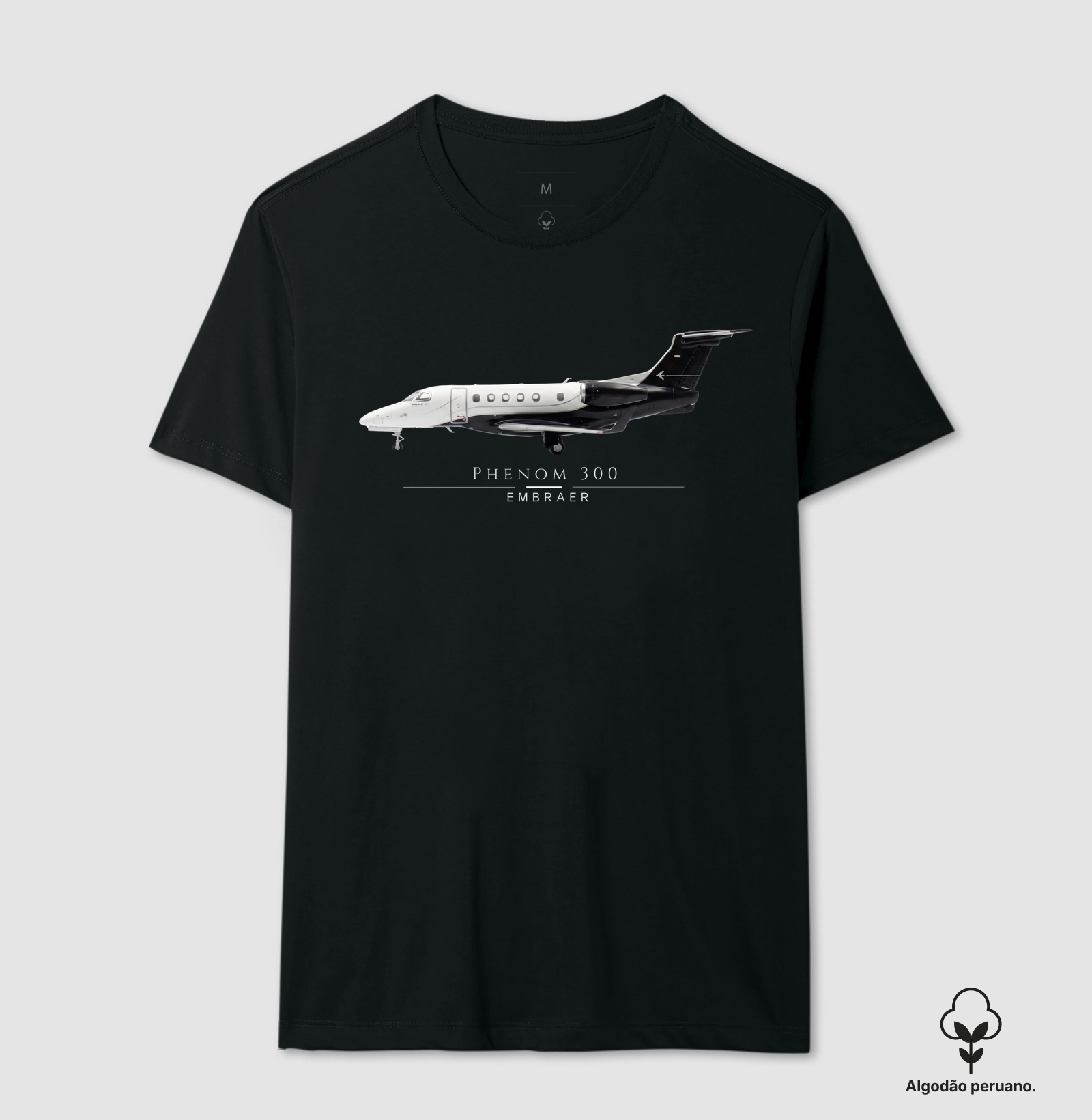 Embraer Phenom 300 - Profile - Camiseta Algodão Peruano