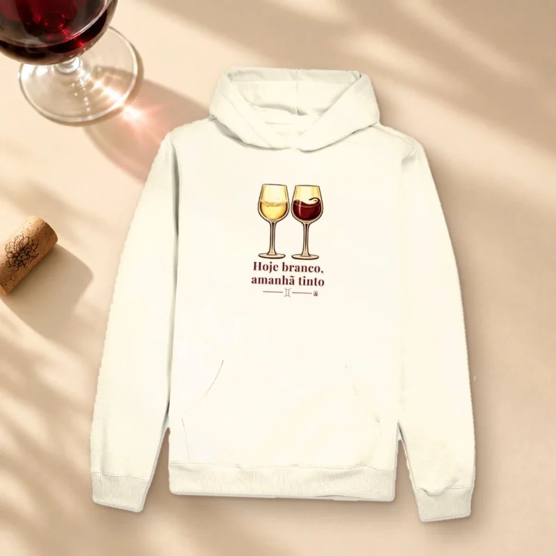 Hoodie Moletom Gêmeos - Hoje branco, amanhã tinto - Hoodie Moletom