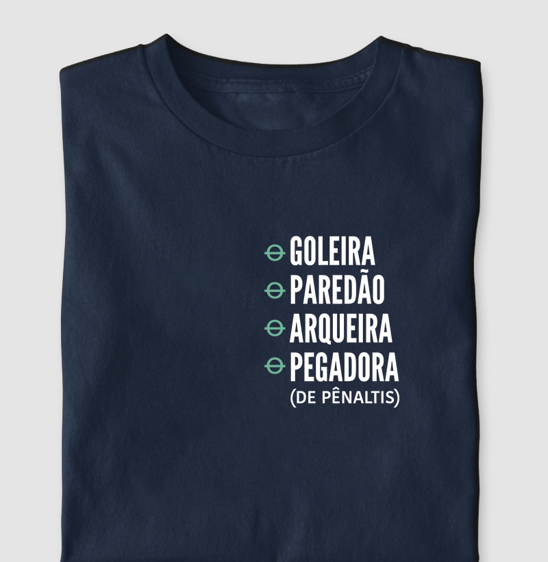 goleira, paredão, arqueira e pegadora